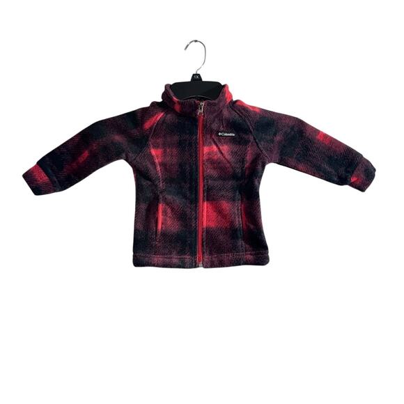 Columbia Jacket Benton Springs Fleece Red plaid Zip SZ/ Infant 18-24 Month - Picture 7 of 8